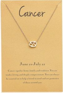 Zealmer Cyberny Women 18K Gold Plated Pendant Necklace 18" - Cancer Car Accessories for men