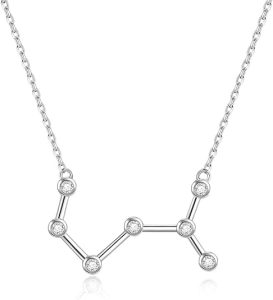AOBOCO Sterling Silver Zodiac Necklace Embellished with Crystals from Austria, 12 Constellation Horoscope Astrology Necklace, Anniversary Birthday Jewelry Gifts for Women - Scorpio Products for men