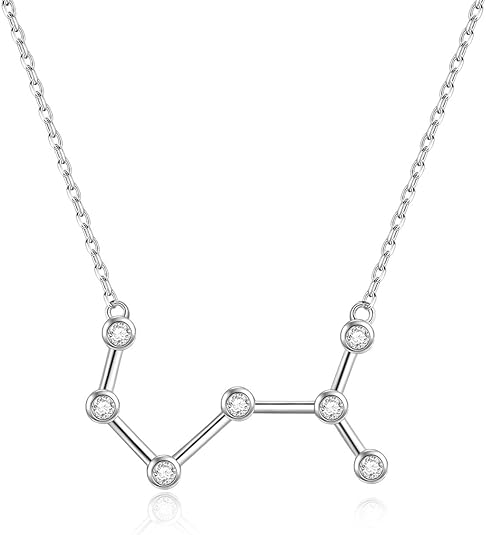 AOBOCO Sterling Silver Zodiac Necklace Embellished with Crystals from Austria, 12 Constellation Horoscope Astrology Necklace, Anniversary Birthday Jewelry Gifts for Women - Scorpio Products for men