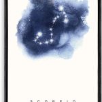 wall26 - Framed Canvas Wall Art - Constellation Scorpio - Giclee Painting Wall Art for Bedroom Living Room Home Decoration - 16x24 inches - Scorpio Canvas for men