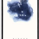 wall26 - Framed Canvas Wall Art - Constellation Pisces - Giclee Painting Wall Art for Bedroom Living Room Home Decoration - 16x24 inches - Pisces Canvas for men
