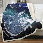 Sleepwish Capricorn Zodiac Sign Fleece Blanket Universe Stars Astrology Blanket Fuzzy Reversible Sherpa Blanket Twin (60" X 80") - Gemini Blanket for men