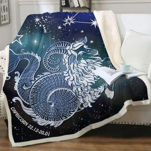 Sleepwish Capricorn Zodiac Sign Fleece Blanket Universe Stars Astrology Blanket Fuzzy Reversible Sherpa Blanket Twin (60" X 80") - Gemini Blanket for men