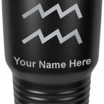LaserGram 30oz Vacuum Insulated Tumbler Mug, Zodiac Sign Aquarius, Personalized Engraving Included (Black) - Aquarius Mug for men