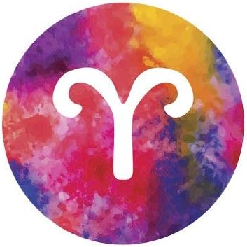 EW Designs Magnet Watercolor Sponge Paint Zodiac Sign Icon Magnetic Vinyl Magnet Bumper Sticker (4" Wide, Aries) - Aries Sticker for men