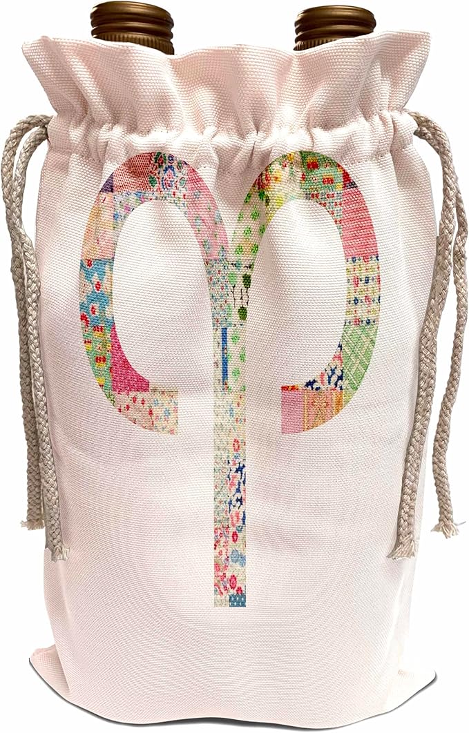 3dRose Wine Bag - Aries symbol in colorful girly pattern - Arien horoscope zodiac sign Astrology - Aries Canvas for men