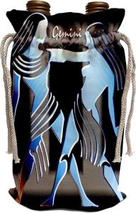3dRose Zodiac Signs Horoscope - Gemini Zodiac Sign - Wine Bag (wbg_920_1) - Gemini Canvas for men