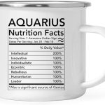 Andaz Press Astrological Zodiac Star Sign 11oz. Stainless Steel Campfire Coffee Mug Gift, Aquarius Characteristics Nutritional Facts, 1-Pack, Horoscope Aquarius Cup Gifts Ideas - Aquarius Mug for men