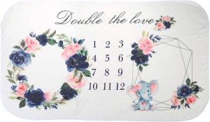 Yinuoday Fleece Baby Monthly Milestone Blanket Newborn Photography Background Baby Twins Gift, 160cm*90cm - Gemini Blanket for men