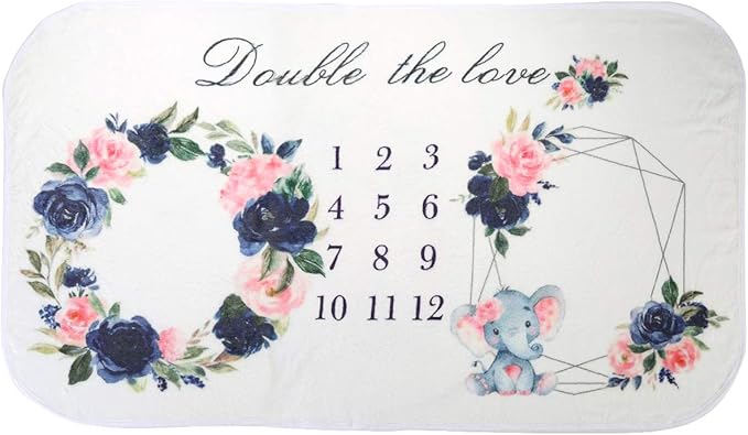 Yinuoday Fleece Baby Monthly Milestone Blanket Newborn Photography Background Baby Twins Gift, 160cm*90cm - Gemini Blanket for men