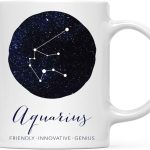Andaz Press Astrological Zodiac Star Sign 11oz. Coffee Mug Gift, Aquarius Characteristics Constellation Galaxy, 1-Pack, Horoscope Aquarius Birthday Christmas Office Cup Gifts Ideas - Aquarius Mug for men