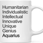 Andaz Press Astrological Zodiac Star Sign 11oz. Coffee Mug Gift, Aquarius Characteristics Qualities Modern, 1-Pack, Horoscope Aquarius Birthday Christmas Office Cup Gifts Ideas - Aquarius Mug for men