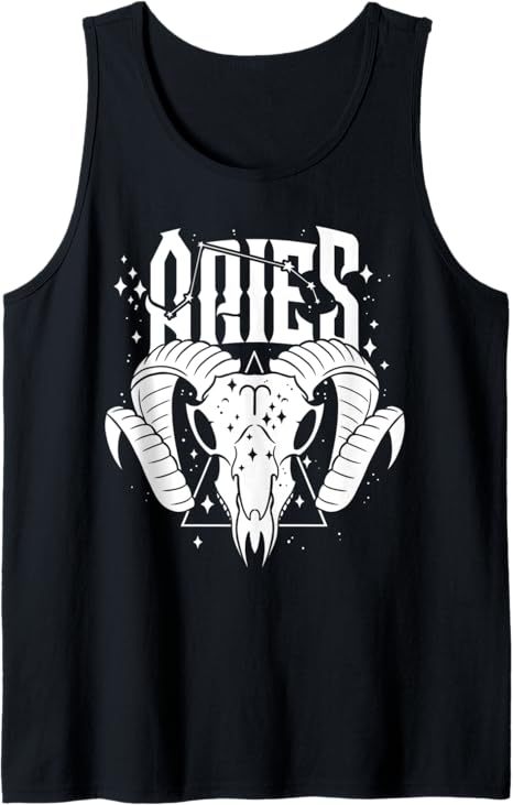 Blackcraft Zodiac Signs Aries Skull Constellation Fire Witch Tank Top - Aries T-Shirt for men