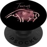 Rose Pink Taurus Bull Zodiac Star Sign Astrology Abstract PopSockets PopGrip: Swappable Grip for Phones & Tablets - Taurus for men