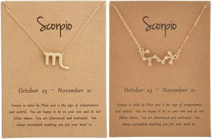 2Pcs Libra Scorpio Necklace Zodiac Necklace for Women Constellation Necklace Horoscope Sign Necklaces Dating Essential Birthday Christmas Gifts - Scorpio Accessories for men