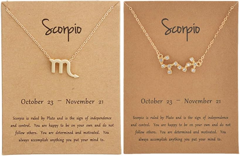 2Pcs Libra Scorpio Necklace Zodiac Necklace for Women Constellation Necklace Horoscope Sign Necklaces Dating Essential Birthday Christmas Gifts - Scorpio Accessories for men