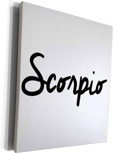 3dRose Museum Grade Canvas Wrap - Scorpio Black Astrology - Scorpio Canvas for men