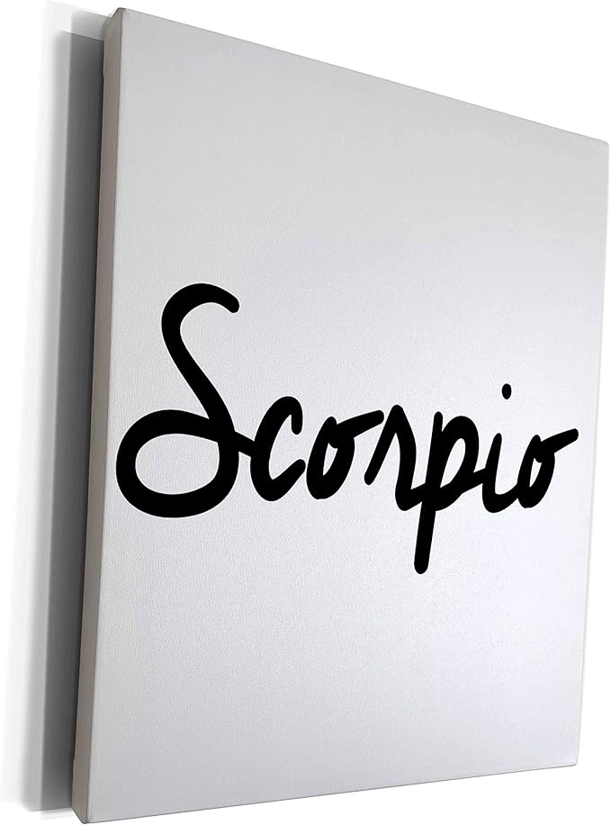 3dRose Museum Grade Canvas Wrap - Scorpio Black Astrology - Scorpio Canvas for men