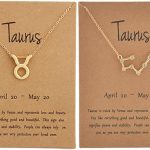 2Pcs Libra Scorpio Necklace Zodiac Necklace for Women Constellation Necklace Horoscope Sign Necklaces Dating Essential Birthday Christmas Gifts - Taurus Products for men