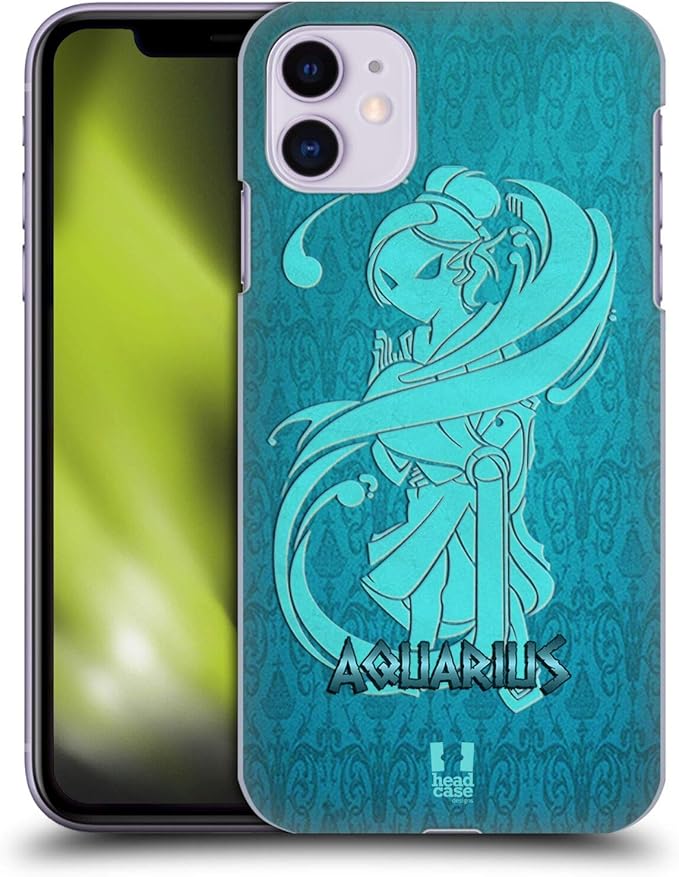 Head Case Designs Aquarius Zodiac Signs Hard Back Case Compatible with Apple iPhone 11 - Aquarius Phone Case for men