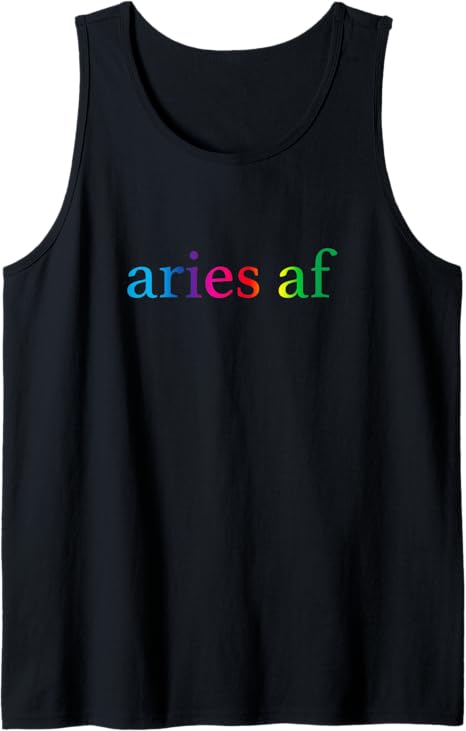 Aries AF Gay Rainbow Gradient LGBTQ Pride Zodiac Sign Tank Top - Aries T-Shirt for men