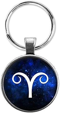 Art Picture Key Link，Aries Birth Sign Jewelry - Aries Keychain for men