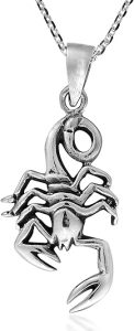 AeraVida Astrology Scorpio Zodiac Horoscope Scorpion.925 Sterling Silver Pendant Necklace | Zodiac Sign Horoscope Scorpion Pendant Necklace | Sterling Silver Scorpio Necklace Jewelry Gifts - Scorpio Products for men