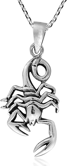 AeraVida Astrology Scorpio Zodiac Horoscope Scorpion.925 Sterling Silver Pendant Necklace | Zodiac Sign Horoscope Scorpion Pendant Necklace | Sterling Silver Scorpio Necklace Jewelry Gifts - Scorpio Products for men