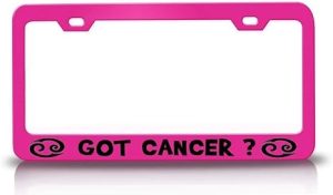 GOT Cancer Horoscopes Astrological Sign Metal Pink Car SUV Truck License Plate Frame c25 - Cancer Car Accessories for men