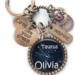 Taurus Constellation Backpack-Purse Clip, Key Chain or Necklace, Custom Name, Late April or May Birthday, Zodiac, Astrology, Birth Sign Gift, Love and Inspire - Taurus Products for men