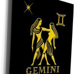 3dRose Museum Grade Canvas Wrap - Gemini Zodiac symbol. Image of twins, a star and a sign. Gift, charm Alexis Design - Zodiac - Gemini Canvas for men
