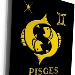 3dRose Museum Grade Canvas Wrap - Pisces Zodiac symbol. Image of fishes, a star and a sign Alexis Design - Zodiac - Pisces Canvas for men