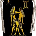 3dRose Alexis Design - Zodiac - Gemini Zodiac symbol. Image of twins, a star and a sign. Gift, charm - Wine Bags (wbg_324623) - Gemini Canvas for men