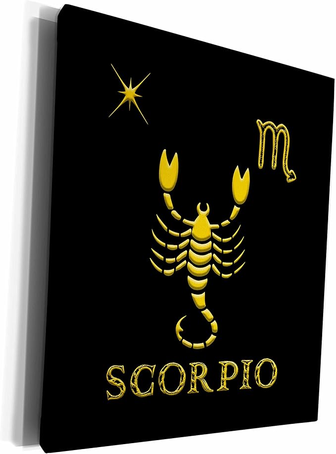 3dRose Museum Grade Canvas Wrap - Scorpio Zodiac symbol. Image of a scorpion, a star and a sign Alexis Design - Zodiac - Scorpio Canvas for men