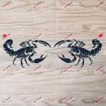 Pair Mirror Images 6'' Black Scorpion Decal Bumper Sticker Car Vinyl - Scorpio Sticker for men