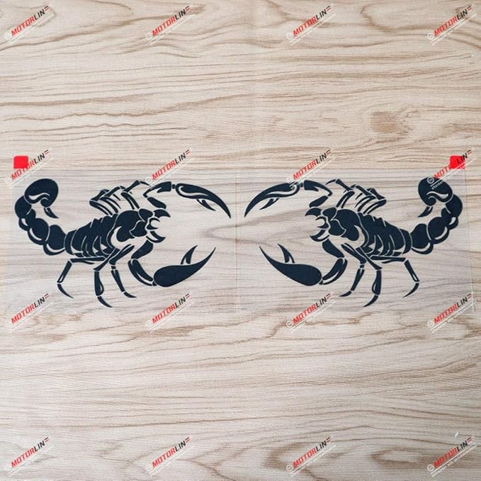 Pair Mirror Images 6'' Black Scorpion Decal Bumper Sticker Car Vinyl - Scorpio Sticker for men