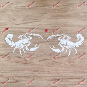 Pair Mirror Images 6'' White Scorpion Decal Bumper Sticker Car Vinyl - Scorpio Sticker for men