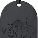 12 Constellations Dog Tag Pendant Necklace for Men Women Stainless Steel/18K Gold Plated Astrology Jewelry Zodiac Charm with Chain(with Gift Box) - Taurus Products for men