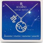 Presentski Zodiac Necklace Sterling Silver 12 Constellation Horoscope Pendant Astrology Star CZ Dainty Necklaces Birthday Jewelry for Women Daughter - Scorpio Accessories for men