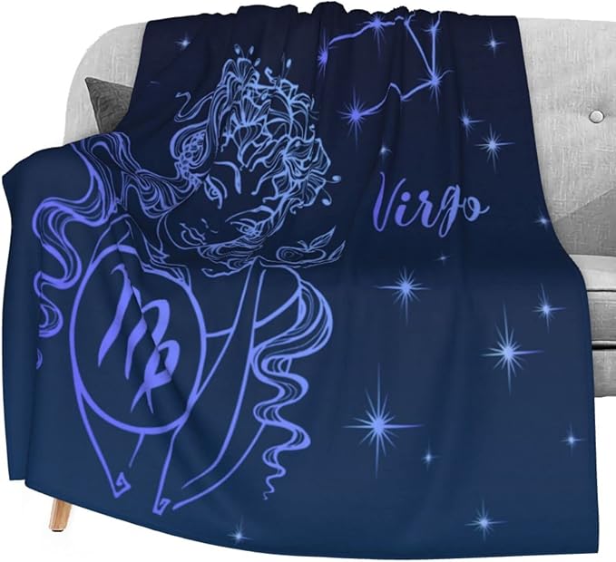 Delerain Zodiac Sign Virgo Soft Throw Blanket 40"x50" Lightweight Flannel Fleece Blanket for Couch Bed Sofa Travelling Camping for Kids Adults - Virgo Blanket for men