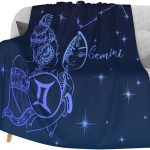 Delerain Flannel Blanket Gemini Zodiac Sign Lightweight Cozy Bed Blanket Soft Throw Blanket fits Couch Sofa Suitable for All Season 60"x80" for Kids Women Men - Gemini Blanket for men