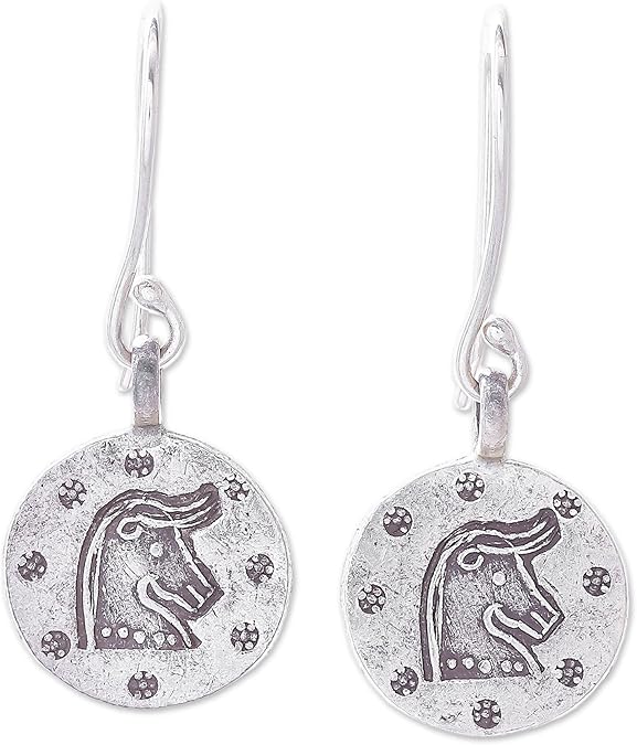 NOVICA - Taurus Earrings for men