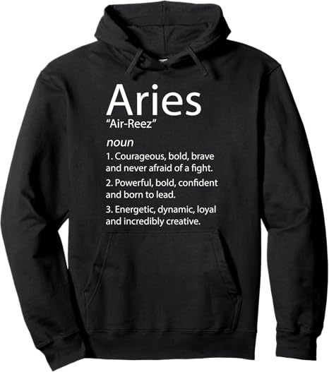 Zodiac Definition Astrology Facts - Star Sign Aries Pullover Hoodie - Aries Hoodie for men