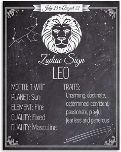 Leo Zodiac Sign 11x14 Unframed Print – Vintage Astrology Wall Art, The Lion Constellation Illustration for Home, Office, or Study Décor - Leo Canvas for men