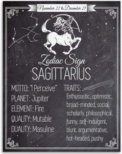 Astrology Posters Sagittarius Decor - Zodiac Sign Sagittarius - The Archer - Astronomy Star Sign Constellation Poster -11x14 Unframed Print - Vintage Zodiac Poster, Astrology and Aptitude - Sagittarius Home Decor for men