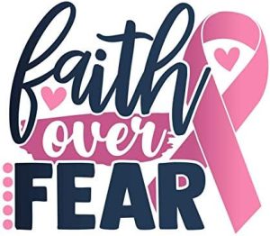 Faith Over Fear Cancer Awareness Vinyl Decal Sticker - Car Truck Van SUV Window Wall Cup Laptop - One 5.5 Inch Decal - MKS1332 - Cancer Car Accessories for men