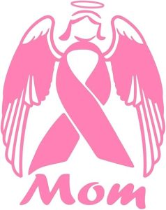 Pnk Mom Angel Cancer Awareness Ribbon Decal Vinyl Sticker Graphics|UR Impressions|for Cars Trucks SUV Vans Walls Windows Laptop|Pink|5.5 X 4.3 inch|URI302-P - Cancer Car Accessories for men