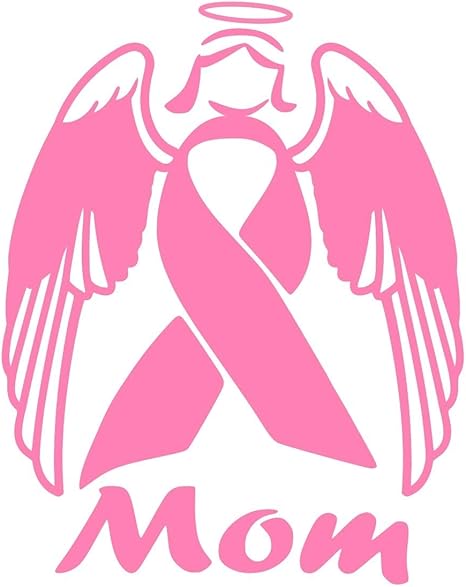 Pnk Mom Angel Cancer Awareness Ribbon Decal Vinyl Sticker Graphics|UR Impressions|for Cars Trucks SUV Vans Walls Windows Laptop|Pink|5.5 X 4.3 inch|URI302-P - Cancer Car Accessories for men