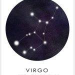 Virgo Zodiac Astrology Poster: 11x14 Unframed Unique Astronomy Boho Wall Art Poster for Home, Office, Bedroom & Living Room Decor - Chic & Trippy Wall Decor & Creative Housewarming Idea - Virgo Poster for men