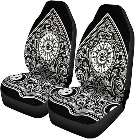 Set of 2 Car Seat Covers Vintage Magic Board Oracle Antique Boho Chic Halloween Universal Auto Front Seats Protector Fits for Car,SUV Sedan,Truck - Aries Car Seat Cover for men